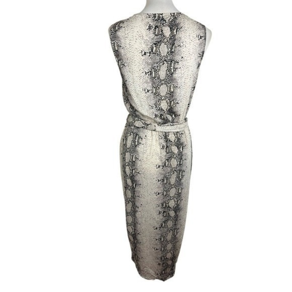 Paper Heart Snake Print Wrap Midi Dress Sleeveless Faux Wrap Large - Picture 3 of 12
